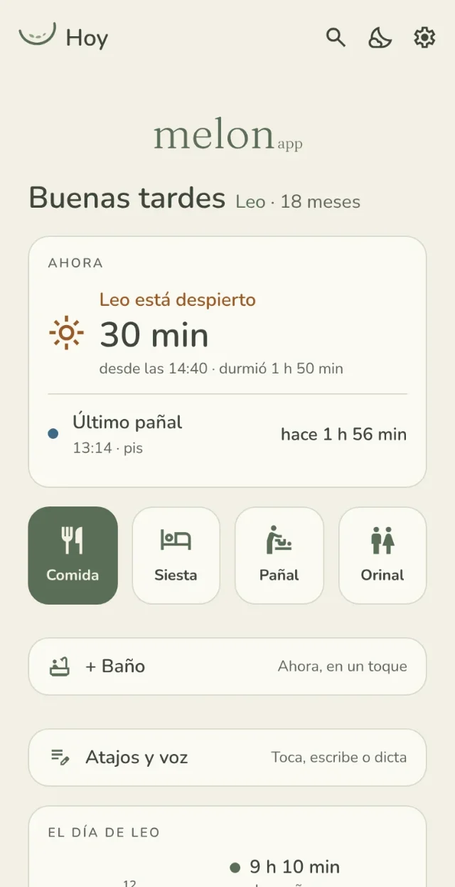 «Hoy» en MelonApp, de 1 a 3 años