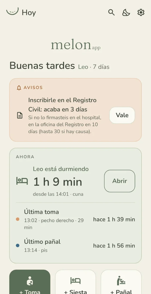 «Hoy» en MelonApp, con un recién nacido